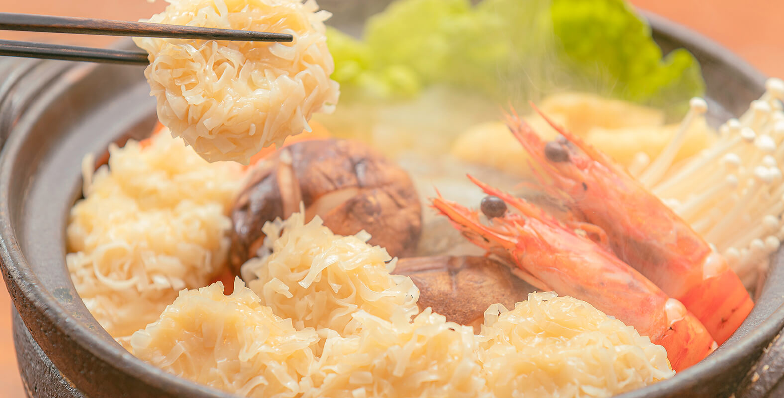 Japanese Hotpot with Steamed Squid Dumplings